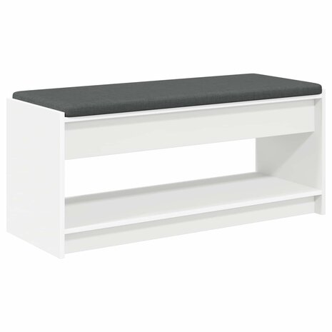 Halbank met kussen met plank met opslag Wit 100 x 38 x 46 cm 2