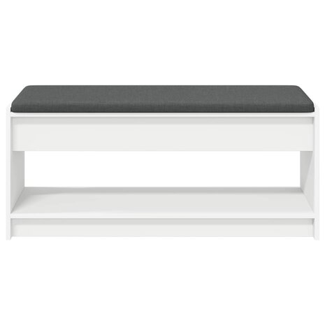 Halbank met kussen met plank met opslag Wit 100 x 38 x 46 cm 5