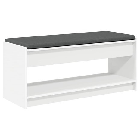 Halbank met kussen met plank met opslag Wit 100 x 38 x 46 cm 7