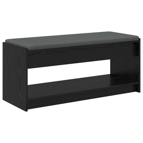 Halbank met kussen met plank Zwart Eiken 100 x 38 x 46 cm 2