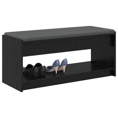 Halbank met kussen met plank Zwart Eiken 100 x 38 x 46 cm 3