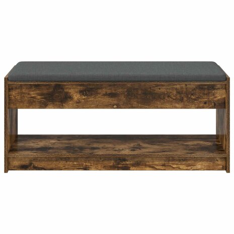 Halbank met kussen met plank Gerookt eiken 100 x 38 x 46 cm 5