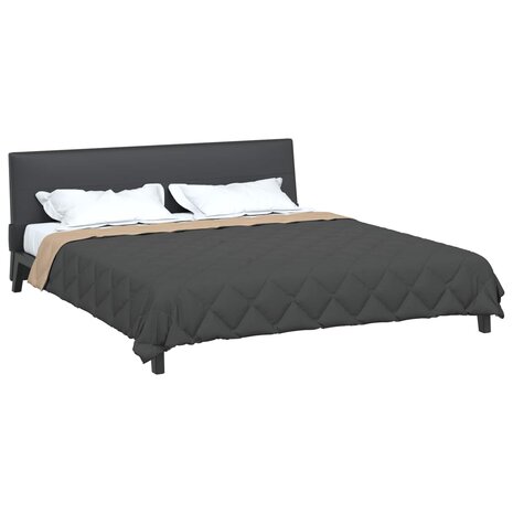 Zomerdekbed Antraciet en Taupe 200 x 200 cm Microvezel 3