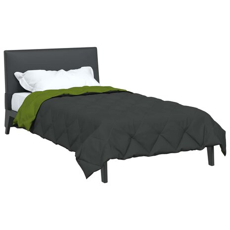 Zomerdekbed Groen en Antraciet 220 x 135 cm Microvezel 3