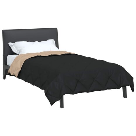 Zomerdekbed Zwart en Taupe 200 x 140 cm Microvezel 3