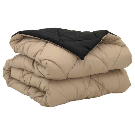 Zomerdekbed Zwart en Taupe 220 x 135 cm Microvezel 5