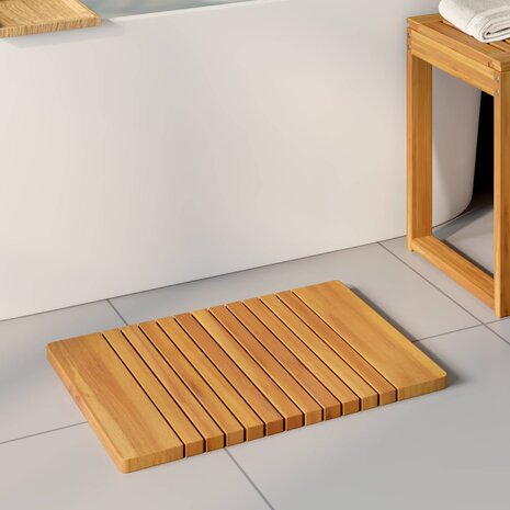 Badmat Effen Bruin 59 x 40 cm Hout 1