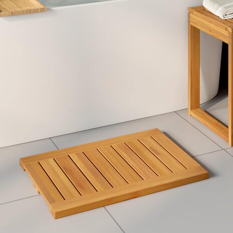 Badmat Effen Bruin 60 x 40 cm Hout 1
