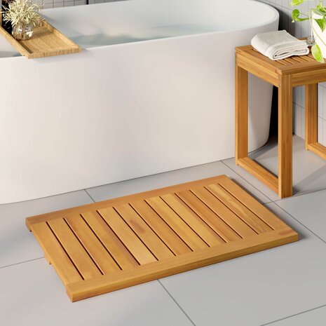 Badmat Effen Bruin 80 x 50 cm Hout 1