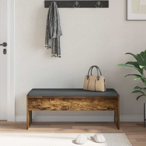 Halbank met kussen Gerookt eiken 100 x 38 x 46 cm 4