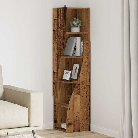 Hoekkast Wit 32x32x140cm Bewerkt hout 1