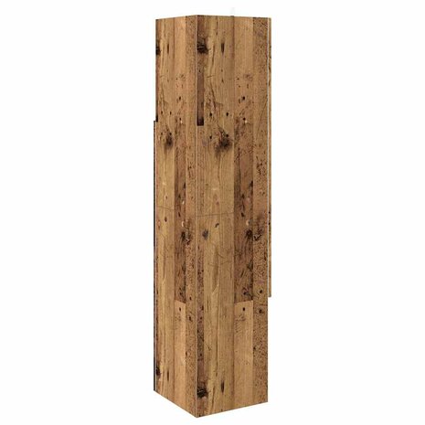 Hoekkast Wit 32x32x140cm Bewerkt hout 7