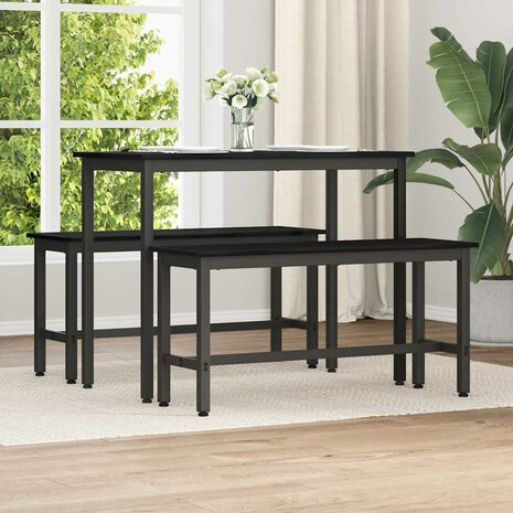 Eetbank Zwart Eiken 100 x 32,5 x 48,5 cm 1