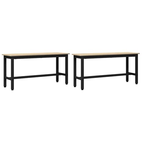 Eetbank 2 pcs Sonoma Eiken 100 x 32,5 x 48,5 cm 2