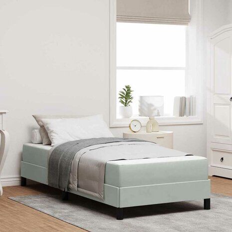 Boxspringbed met matras Lichtgrijs 100 x 200 cm Stof 1