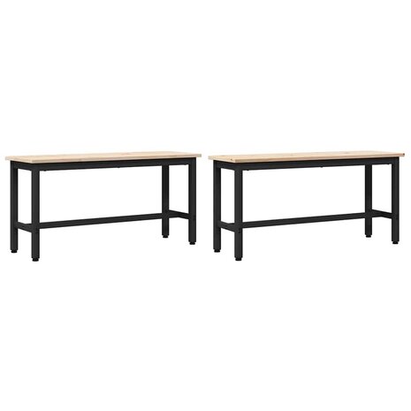 Eetbanken 2 pcs Naturel 100 x 32,5 x 49 cm Massief grenenhout 2
