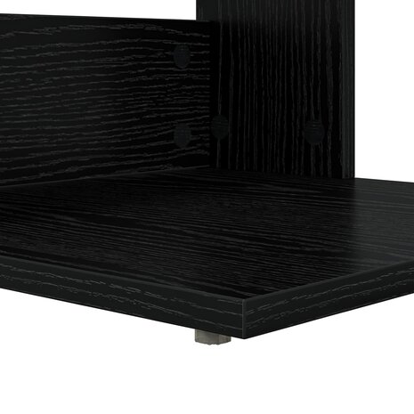 Bijzettafel Zwart Eiken 40 x 38 x 62,5 cm Bewerkt hout 8