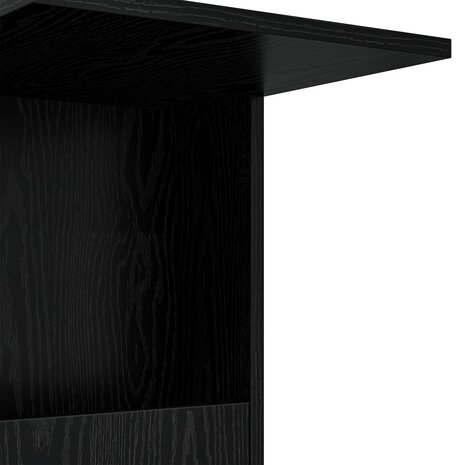 Bijzettafel met wiel Zwart Eiken 40 x 35 x 60 cm Bewerkt hout 9