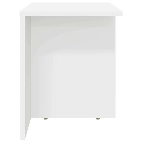 Bijzettafel Wit 37 x 32 x 40 cm Bewerkt hout 6