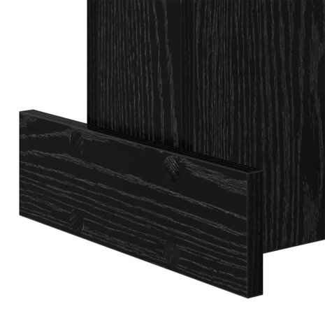 Bijzettafel Zwart Eiken 35,5 x 35 x 40 cm Bewerkt hout 9