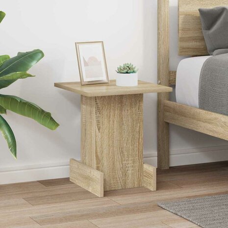 Bijzettafel Sonoma Eiken 35,5 x 35 x 40 cm Bewerkt hout 4