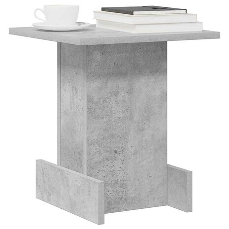 Bijzettafel Beton Grijs 35,5 x 35 x 40 cm Bewerkt hout 3