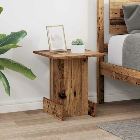 Bijzettafel Oudhout 35,5 x 35 x 40 cm Bewerkt hout 4