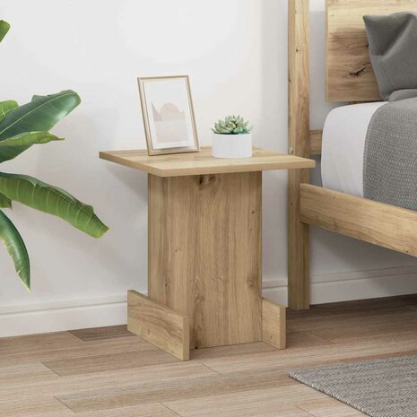 Bijzettafel Artisan Eiken 35,5 x 35 x 40 cm Bewerkt hout 4