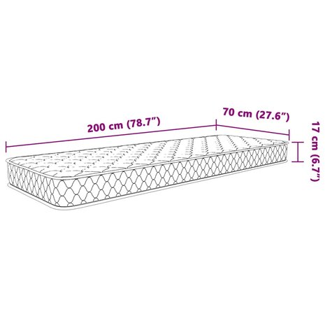 Traagschuimmatras 70x200x17 cm Zacht wit 8