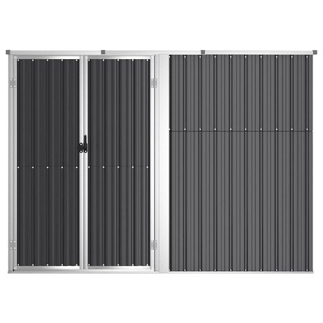 Tuinschuur 225x89x161 cm gegalvaniseerd staal antracietkleurig 3