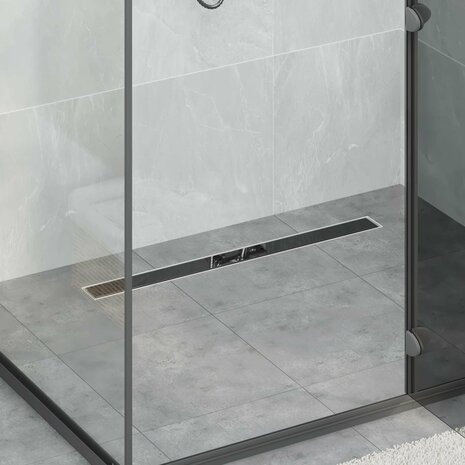 Doucheafvoer Glasdeksel met 360&deg; Sifon Zwart 80 cm 1