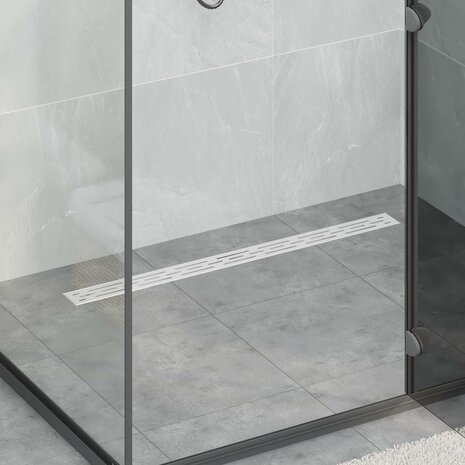 Doucheafvoer Glasdeksel met 360&deg; Sifon Zilver 90 cm 1