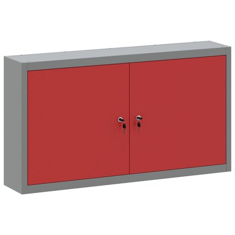 Gereedschapskast met plank Rood en Grijs 50 x 20 x 55 cm 2