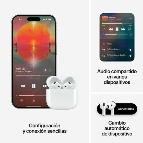 Hoofdtelefoon met microfoon Apple AirPods 4 Wit 8