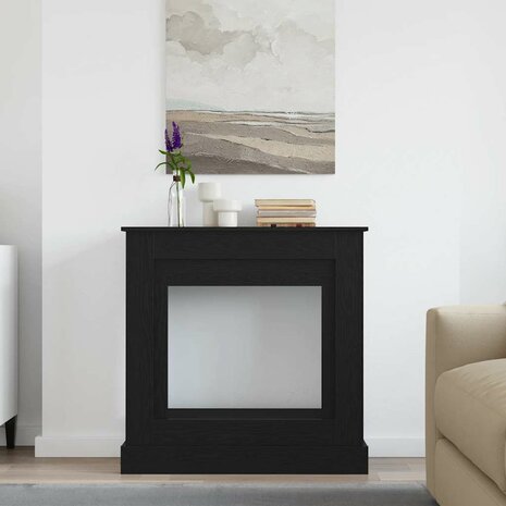 Haardombouw 90x30x90 cm spaanplaat zwart eikenkleurig 3