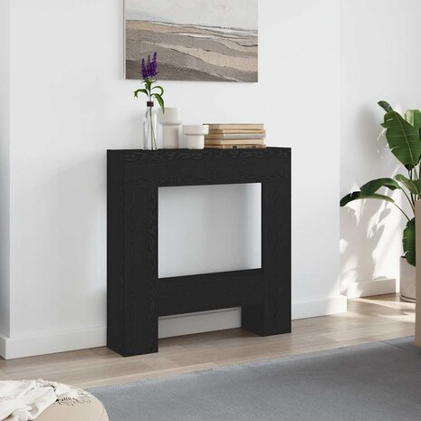 Haardombouw 81x18x82 cm spaanplaat zwart eikenkleurig 1
