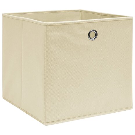 Opbergboxen 4 st 28x28x28 cm nonwoven stof cr&egrave;mekleurig 2