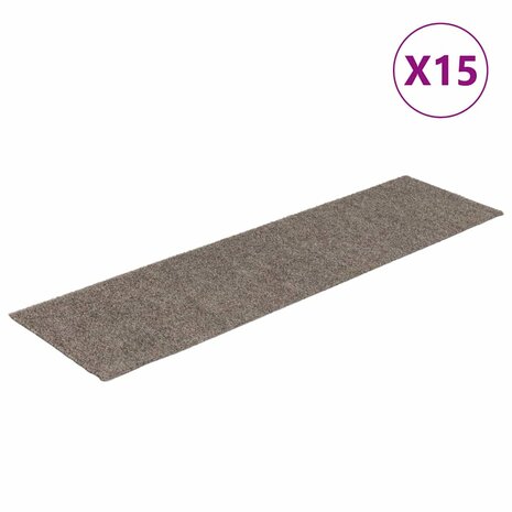 Trapmatten zelfklevend 15 stuks 76x20 cm beige rechthoekig 2