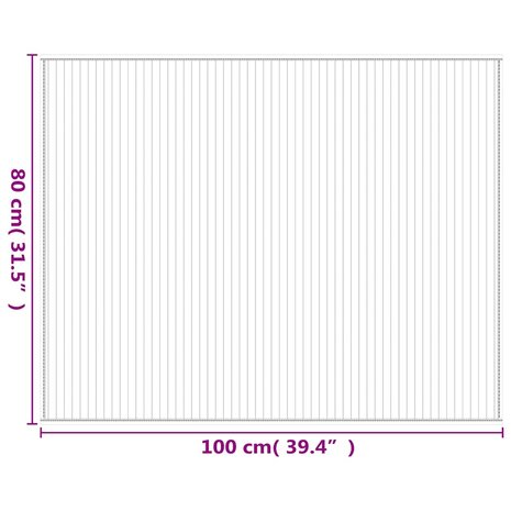 Vloerkleed rechthoekig 80x100 cm bamboe bruin 8