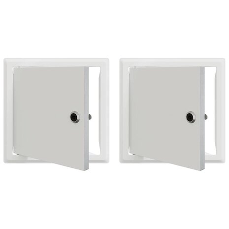 Toegangs paneel 2 pcs Wit 23 x 23 x 3 cm Staal 2