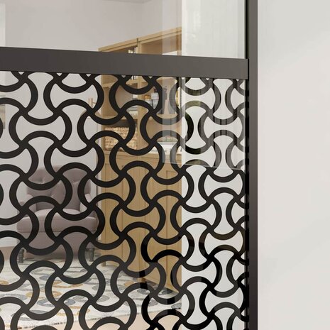 Glazen deur Fretwerk Zwart 90 x 2 x 205 cm Aluminium 4