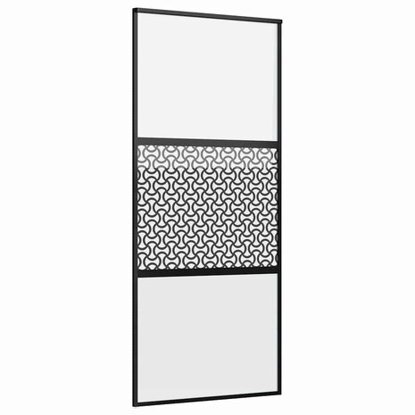 Glazen deur Fretwerk Zwart 90 x 2 x 205 cm Aluminium 2