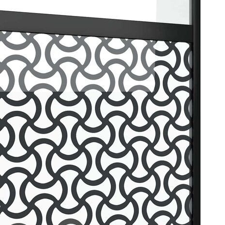 Glazen deur Fretwerk Zwart 90 x 2 x 205 cm Aluminium 5