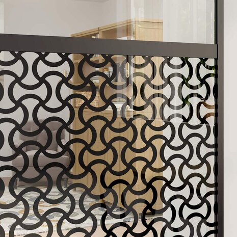 Glazen deur Fretwerk Zwart 90 x 2 x 205 cm Aluminium 4