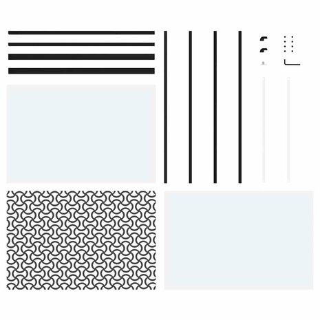 Glazen deur Fretwerk Zwart 90 x 2 x 205 cm Aluminium 6