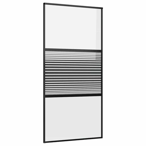 Glazen deur Gestreept Zwart 90 x 2 x 205 cm Aluminium 2