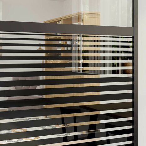 Glazen deur Gestreept Zwart 90 x 2 x 205 cm Aluminium 4