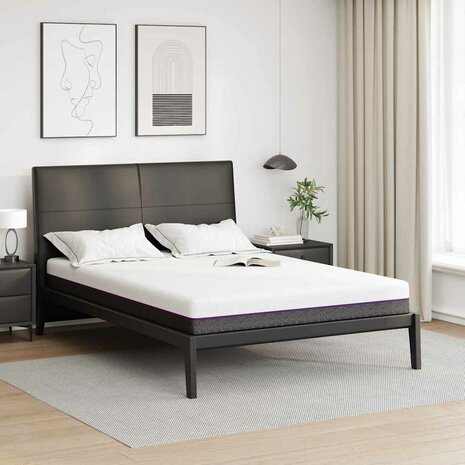 Matras Wit en Grijs 160 x 200 cm Jacquard stof 1