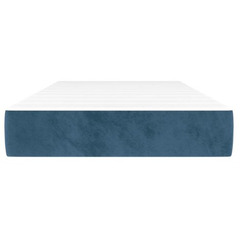 Pocketveringmatras medium 90x200x20 cm fluweel donkerblauw 3