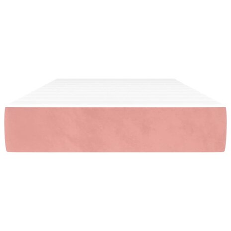 Pocketveringmatras medium 90x200x20 cm fluweel roze 3